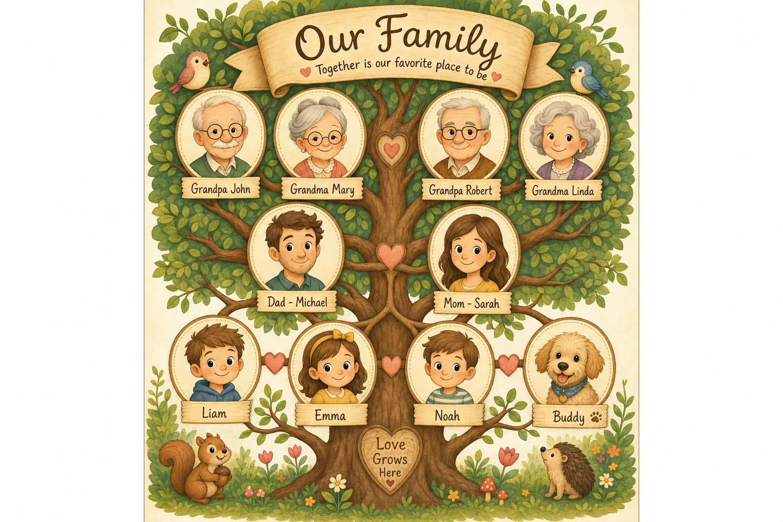 Storybook family tree example